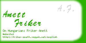 anett friker business card